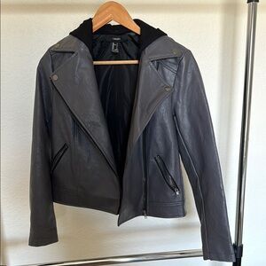 Black Faux Leather Jacket size Small